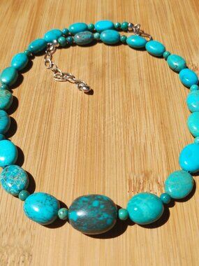 Jay King DTR mine finds Turquoise nugget necklace 925 Sterling Silver NIB